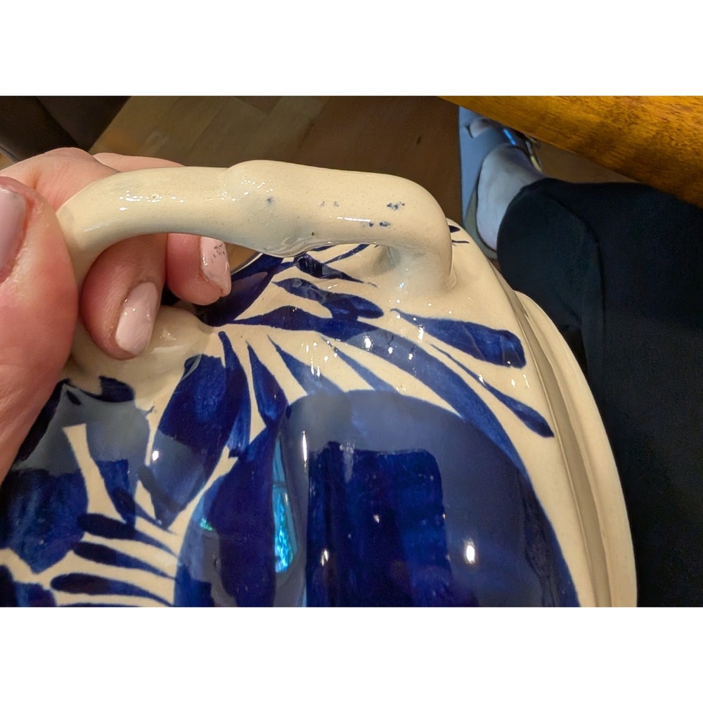 La Mexicana Talavera Taza Mexico Coffee Mug Set of 4 Brilliant Blue and White - Picture 8 of 9